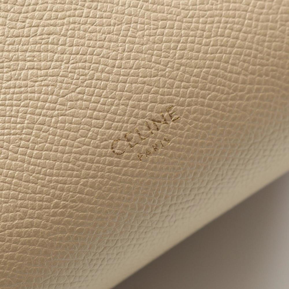 CELINE BELT NANO Belt Bag Nano Handbag Leather Women's Beige 189003 - Picture 5 of 10